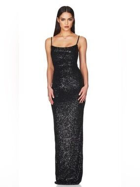 Nookie Lovers Black Sequin Gown